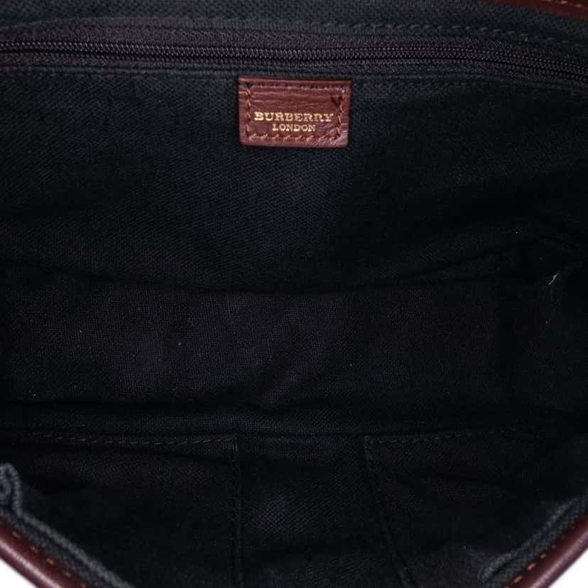 Burberry Haymarket Check Coated Canvas Shoulder Bag Brown Canvas Good condition - Model View