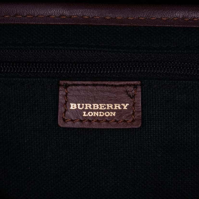 Burberry Haymarket Check Coated Canvas Shoulder Bag Brown Canvas Good condition - Box View