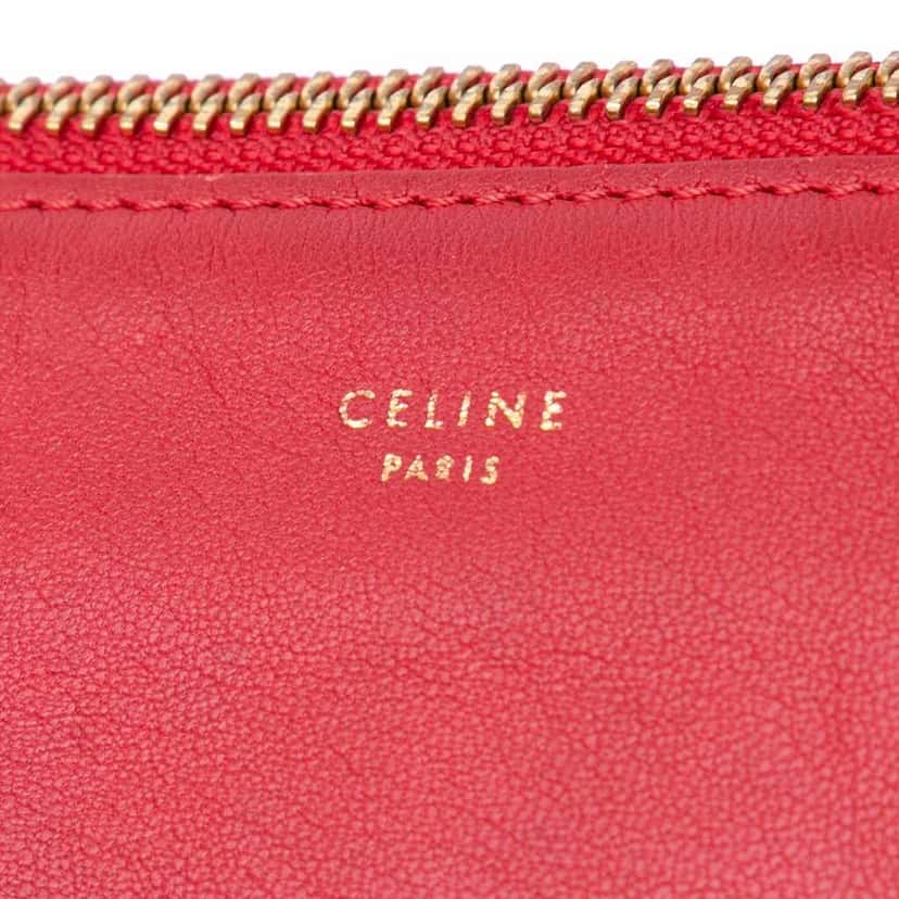 Celine Small Lambskin Trio Crossbody Red Leather Fair condition - Box View