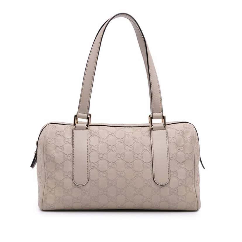 Gucci Guccissima Boston Bag Brown Leather Good condition - Front View
