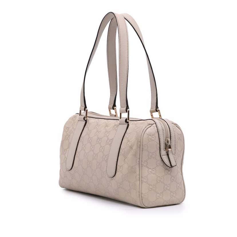Gucci Guccissima Boston Bag Brown Leather Good condition - Back View