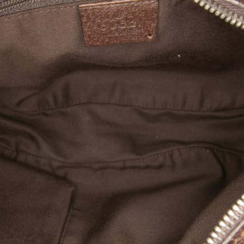 Gucci Small GG Canvas Web Pop Shoulder Bag Brown Canvas Good condition - Model View