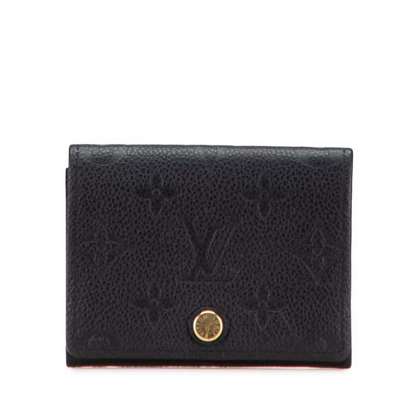 Louis Vuitton Monogram Empreinte Business Card Holder Black Leather Good condition - Front View