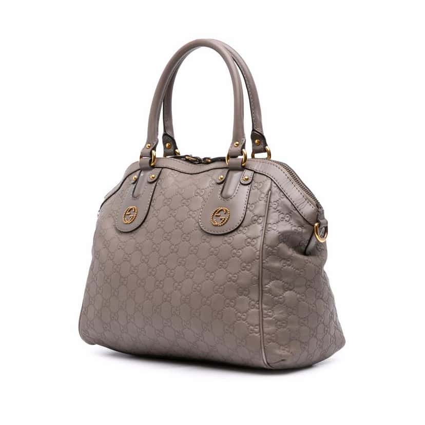 Gucci Medium Guccissima Scarlett Satchel Grey Leather Good condition - Back View