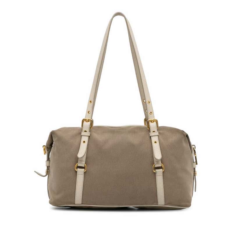 Prada Canapa Logo Shoulder Bag Brown Canvas Fair condition - Model View