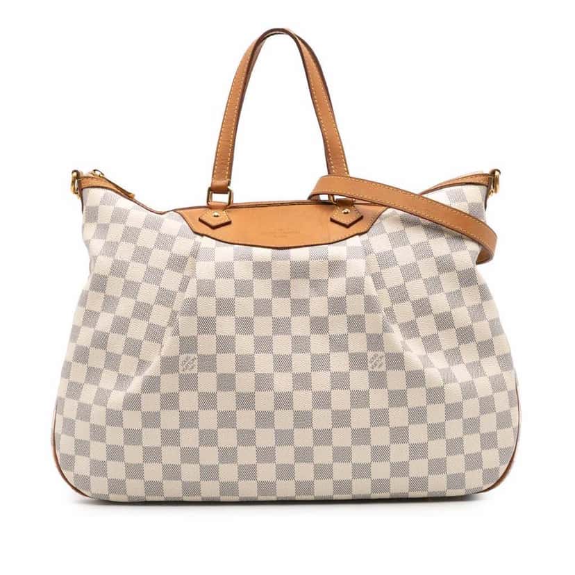 Louis Vuitton Damier Azur Siracusa GM White Canvas Fair condition - Front View