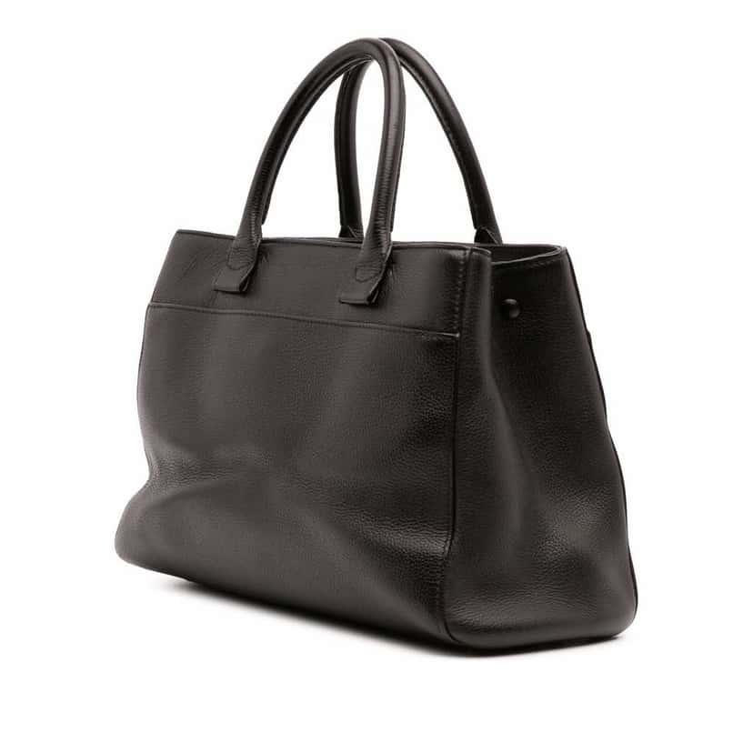 Chanel Small Grained Calfskin Neo Executive Shopper Tote Black Leather Good condition - Back View