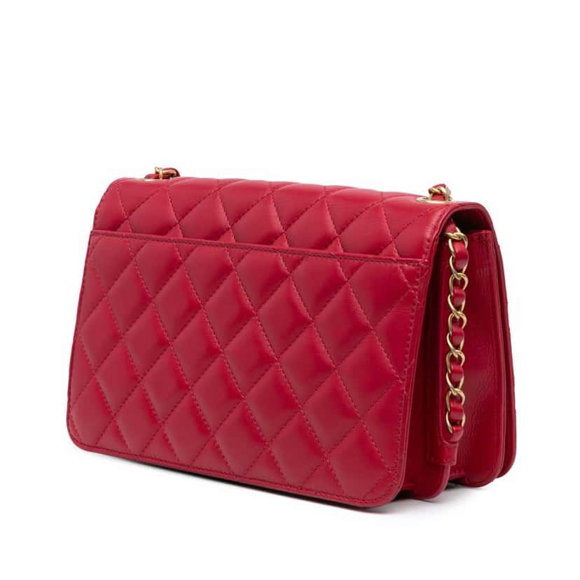 Chanel Medium Quilted Calfskin Everyday Chic Flap Red Leather Good condition - Back View