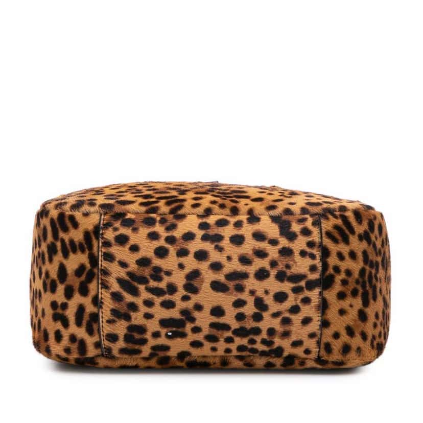 Saint Laurent Small Pony Hair Leopard Print Supple Le 5 a 7 Shoulder Bag Brown Good condition - Inside View