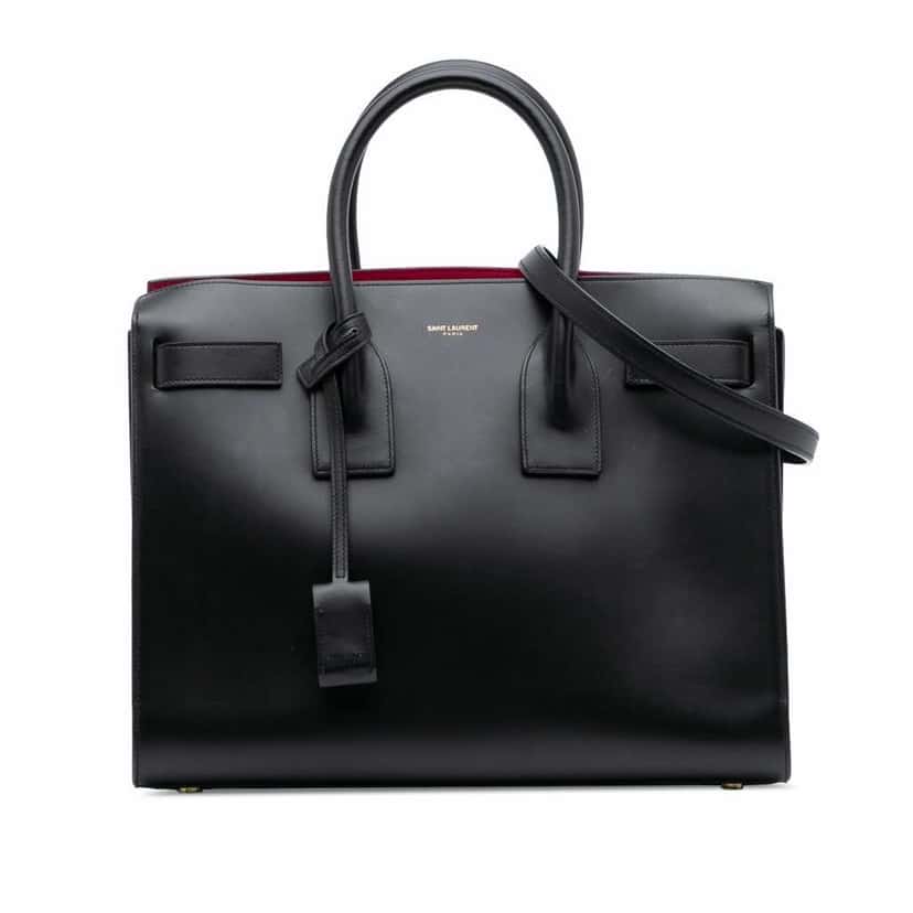 Saint Laurent Small Smooth Leather Sac De Jour Satchel Black Leather Good condition - Front View