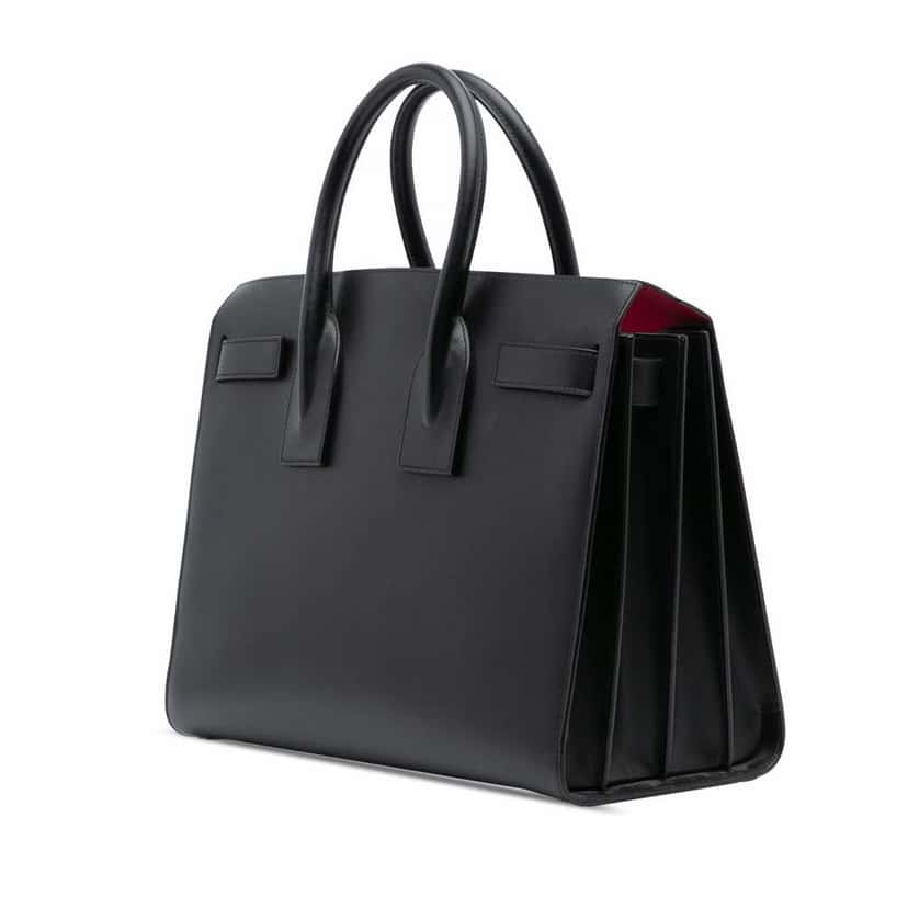 Saint Laurent Small Smooth Leather Sac De Jour Satchel Black Leather Good condition - Back View