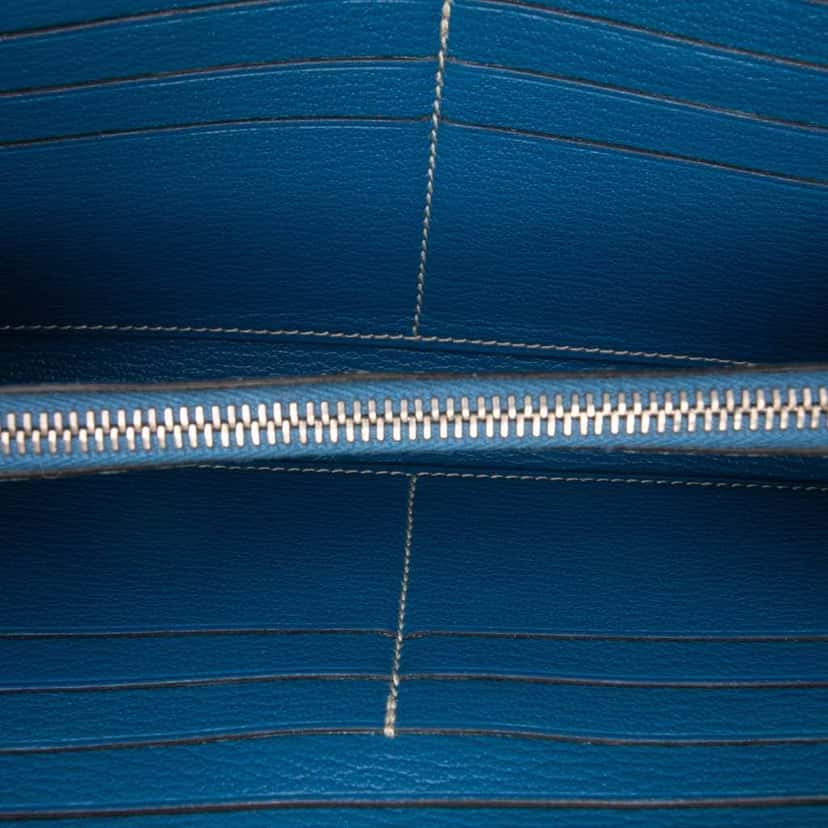 Hermès Epsom Kelly Longue Wallet Blue Leather Good condition - Model View