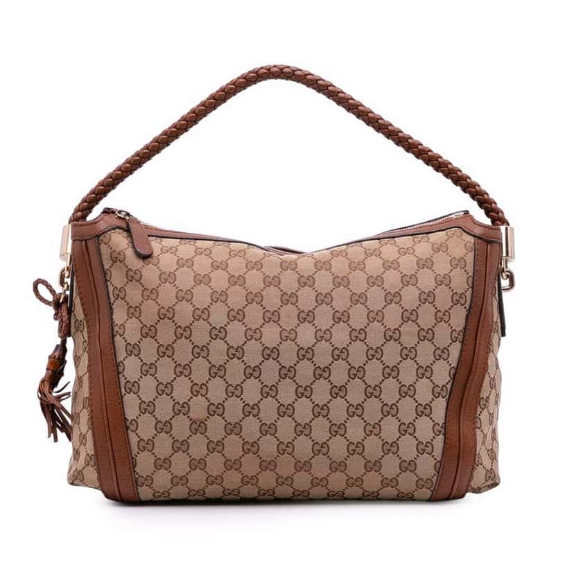 Gucci Medium GG Canvas Bella Shoulder Bag Brown Canvas Good condition - Front View