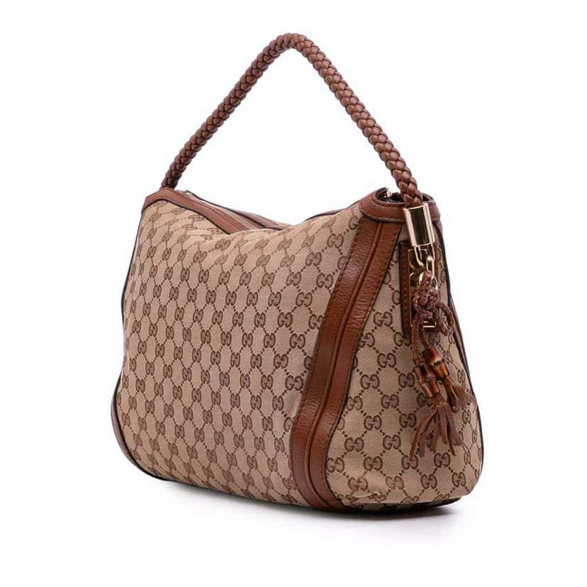 Gucci Medium GG Canvas Bella Shoulder Bag Brown Canvas Good condition - Back View