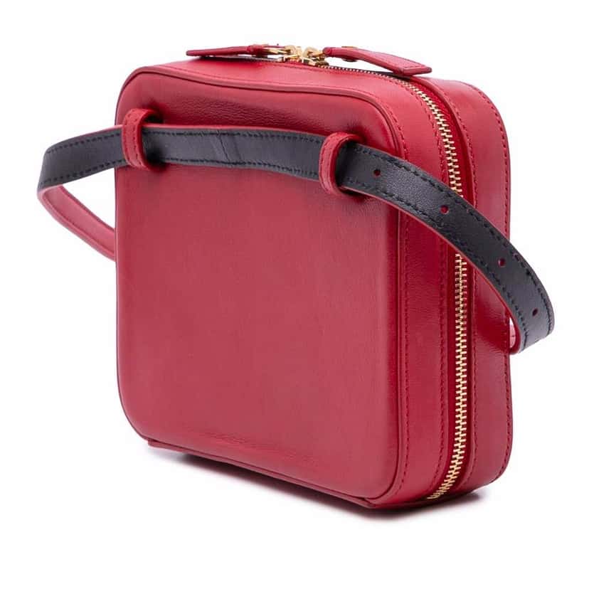 Saint Laurent Lambskin Matelasse Monogram Vicky Belt Bag Red Leather Good condition - Back View