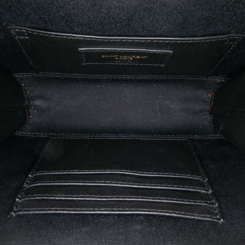 Saint Laurent Lambskin Matelasse Monogram Vicky Belt Bag Red Leather Good condition - Model View