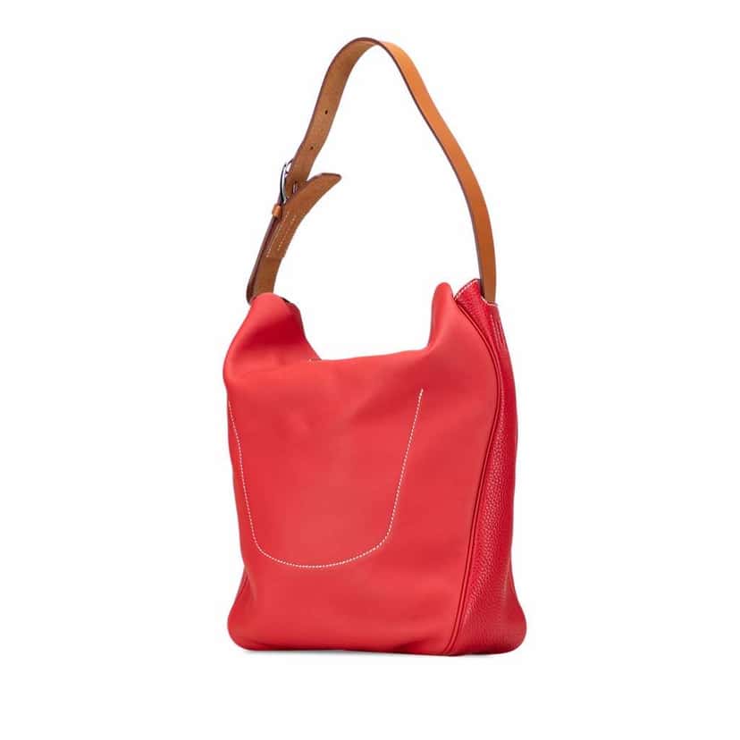 Hermès Taurillon Clemence and Swift Virevolte 24 Red Leather Good condition - Back View