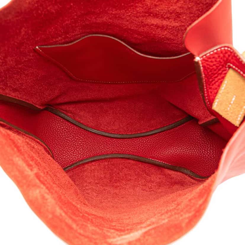 Hermès Taurillon Clemence and Swift Virevolte 24 Red Leather Good condition - Model View