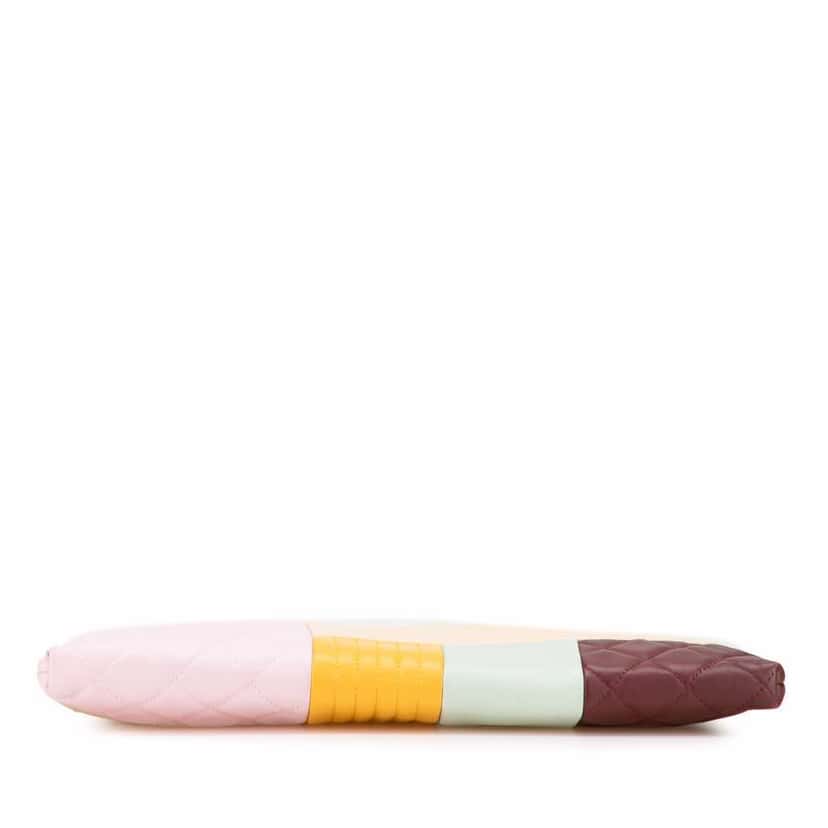 Chanel Medium Lambskin Colorblock Patchwork O Case MultiColor Leather Good condition - Inside View