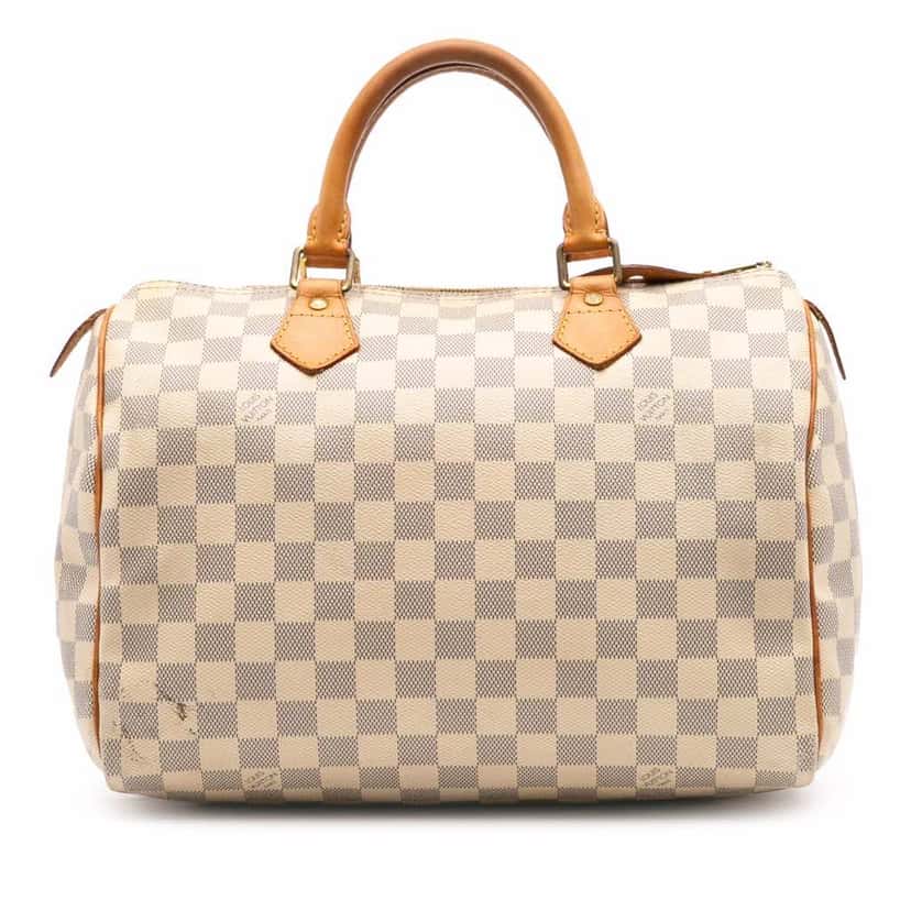 Louis Vuitton Damier Azur Speedy 30 White Canvas Good condition - Front View
