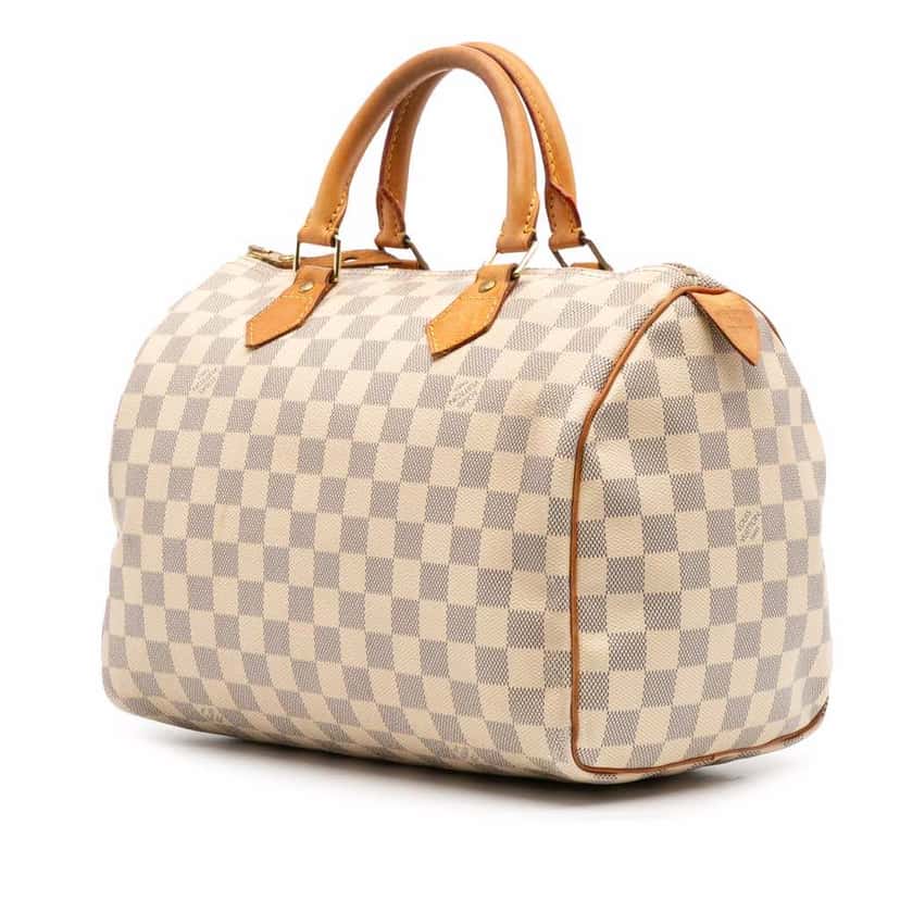 Louis Vuitton Damier Azur Speedy 30 White Canvas Good condition - Back View