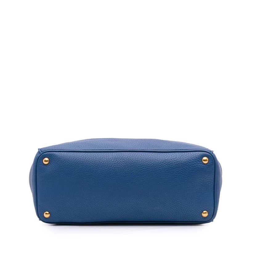 Prada Vitello Daino Open Convertible Tote Blue Leather Good condition - Inside View