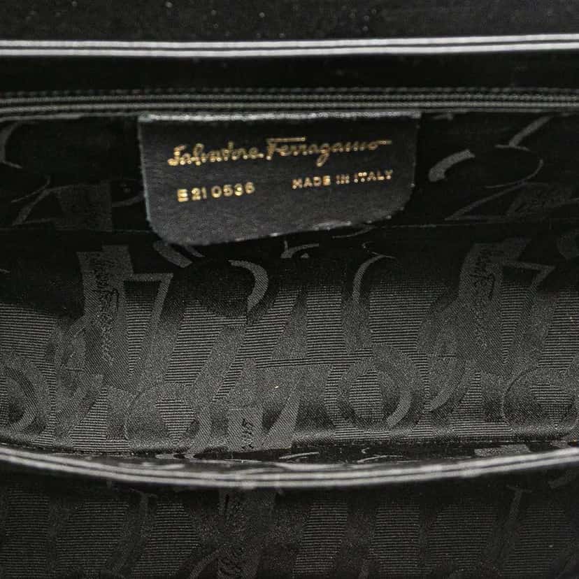 Salvatore Ferragamo Leather Gancini Satchel Black Leather Good condition - Model View