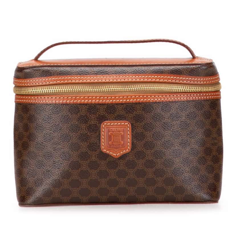 Celine Macadam Coated Canvas Vanity Bag Brown Canvas Good condition - Front View