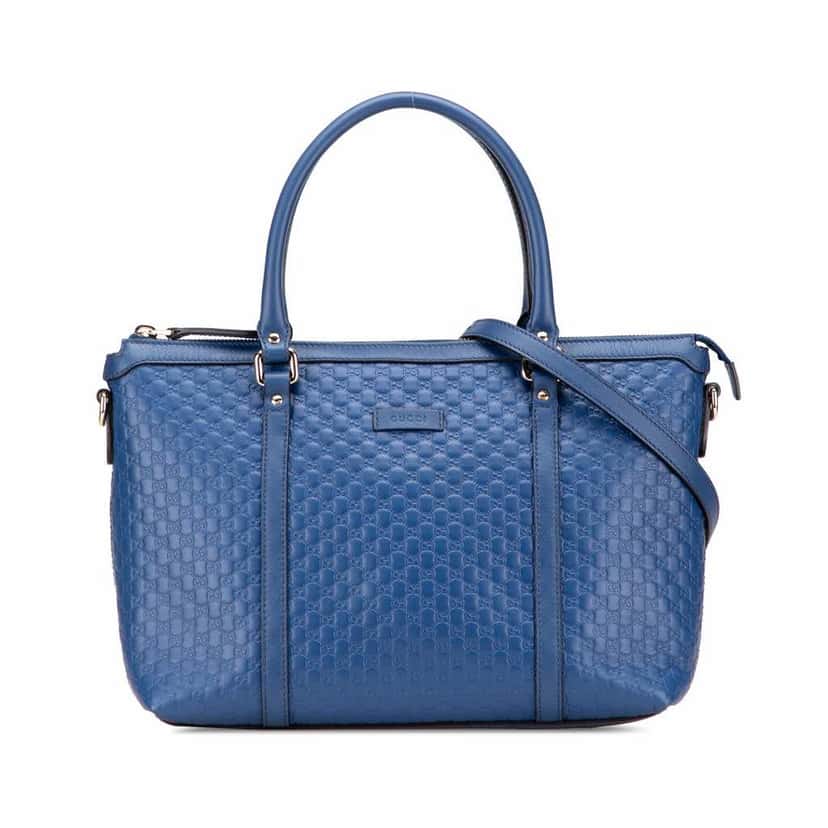 Gucci Small Microguccissima Joy Satchel Blue Leather Good condition - Front View