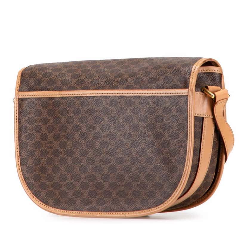 Celine Macadam Coated Canvas Crossbody Brown Canvas Good condition - Back View