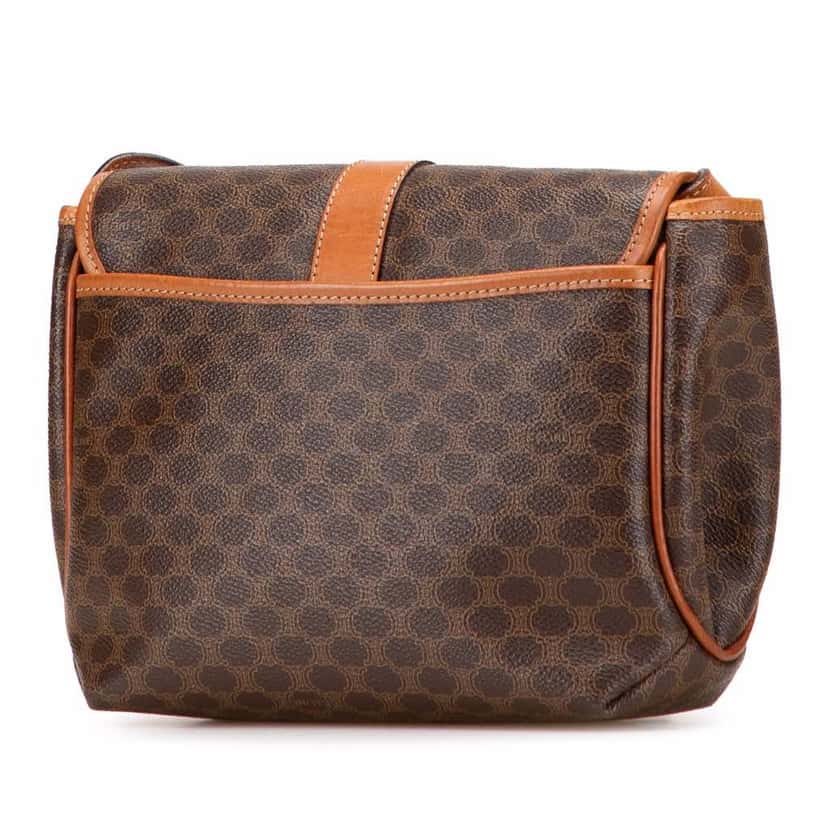 Celine Macadam Coated Canvas Crossbody Brown Canvas Good condition - Back View