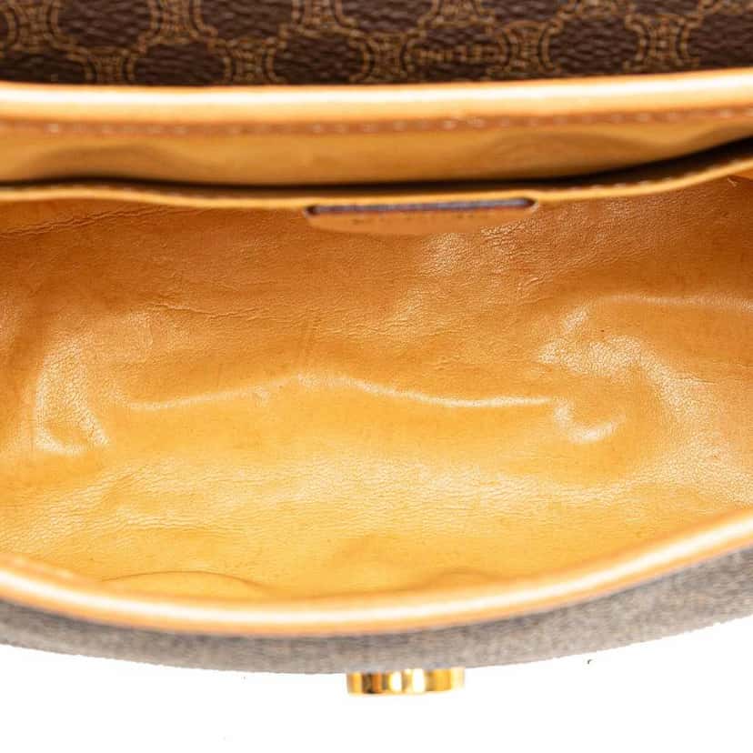 Celine Macadam Coated Canvas Crossbody Brown Canvas Good condition - Model View