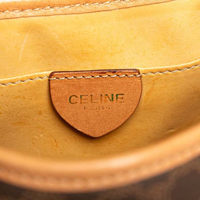 Celine Macadam Coated Canvas Crossbody Brown Canvas Good condition - Box View