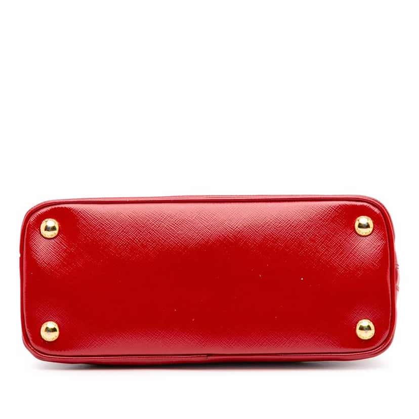 Prada Small Saffiano Vernice Promenade Satchel Red Leather Good condition - Inside View