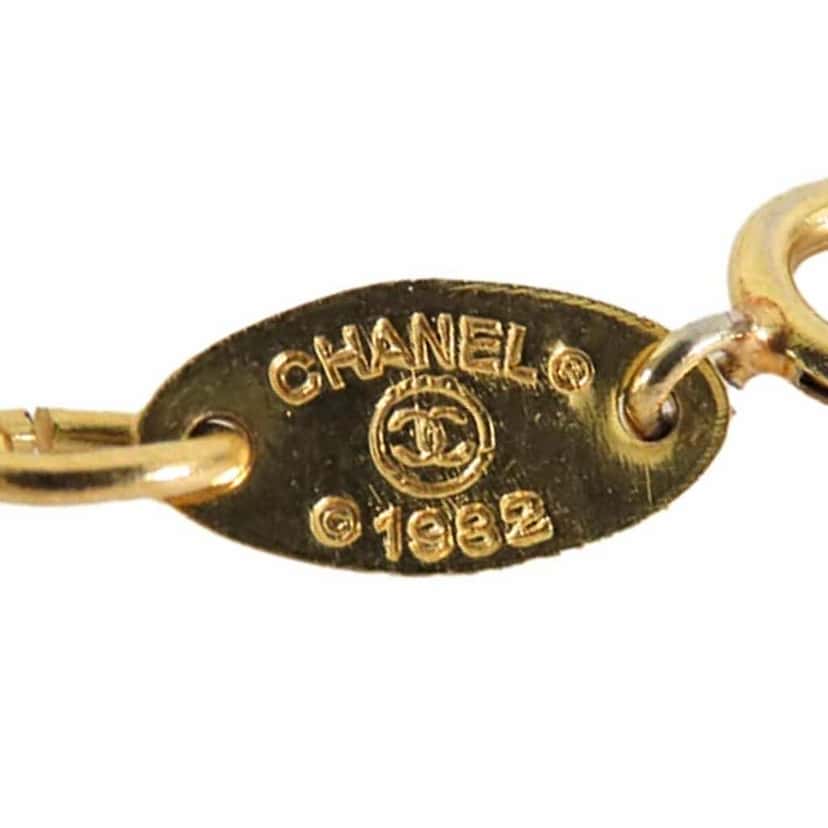 Chanel Gold Plated CC Rhinestones Chain Bracelet Gold Metal Good condition - Inside View