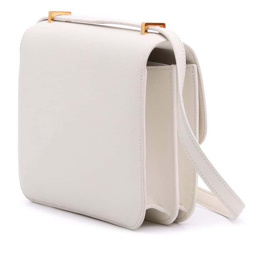 Hermès Mini Evercolor Constance 18 White Leather Good condition - Back View