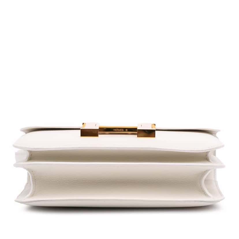 Hermès Mini Evercolor Constance 18 White Leather Good condition - Inside View