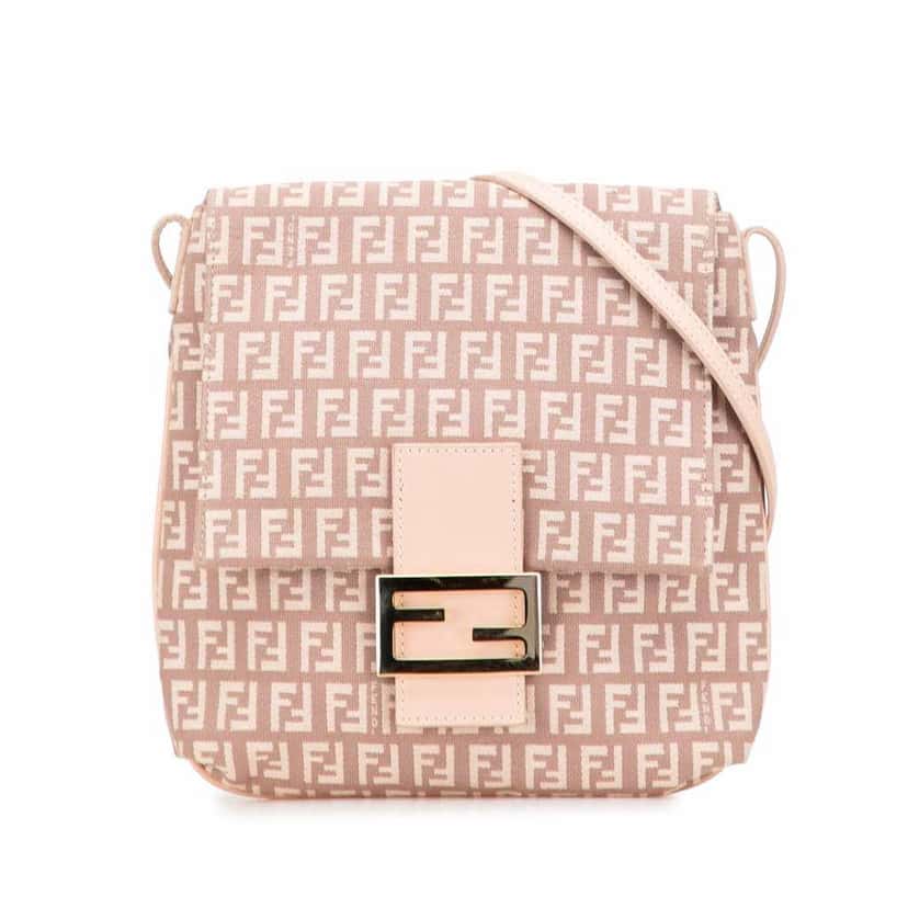 Fendi Zucchino Canvas Crossbody Pink Canvas Very good condition - Front View