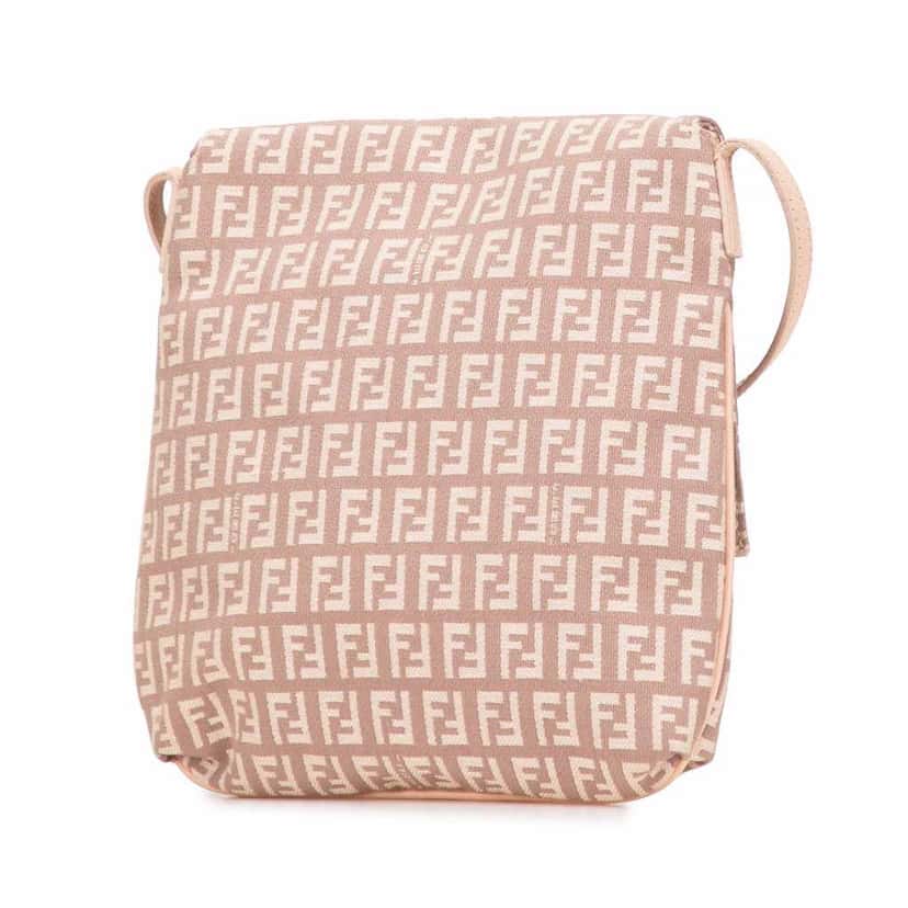 Fendi Zucchino Canvas Crossbody Pink Canvas Very good condition - Back View