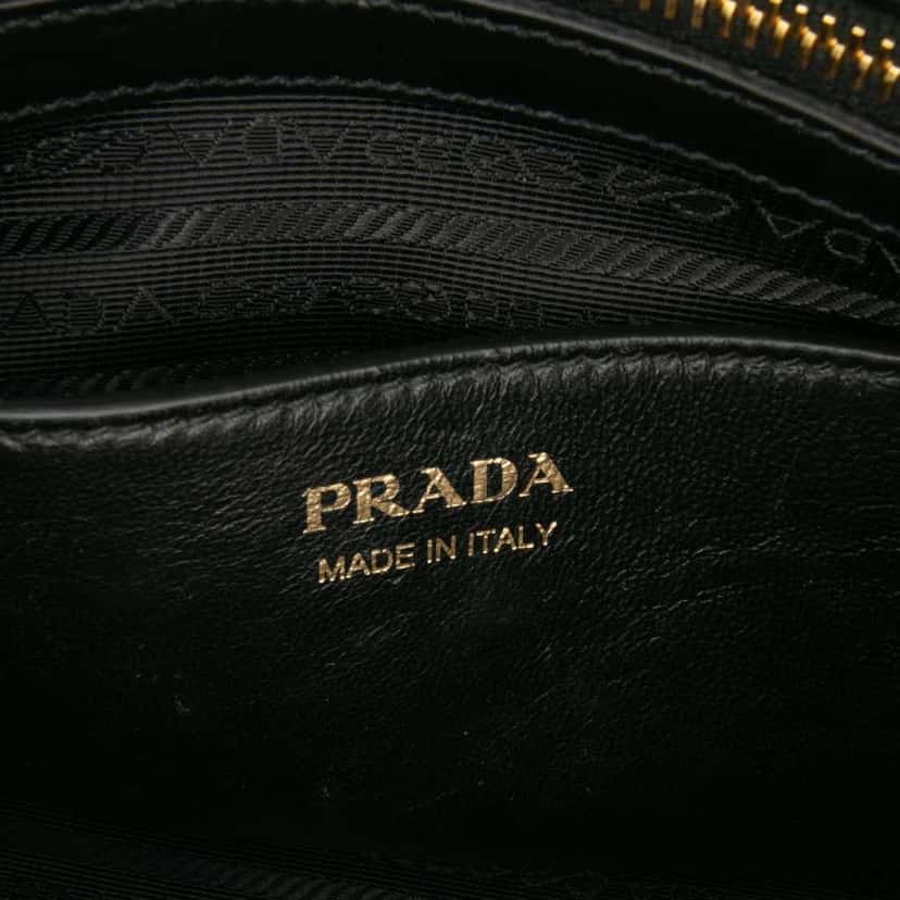 Prada Small Saffiano and City Calf Esplanade Satchel Black Leather Good condition - Box View