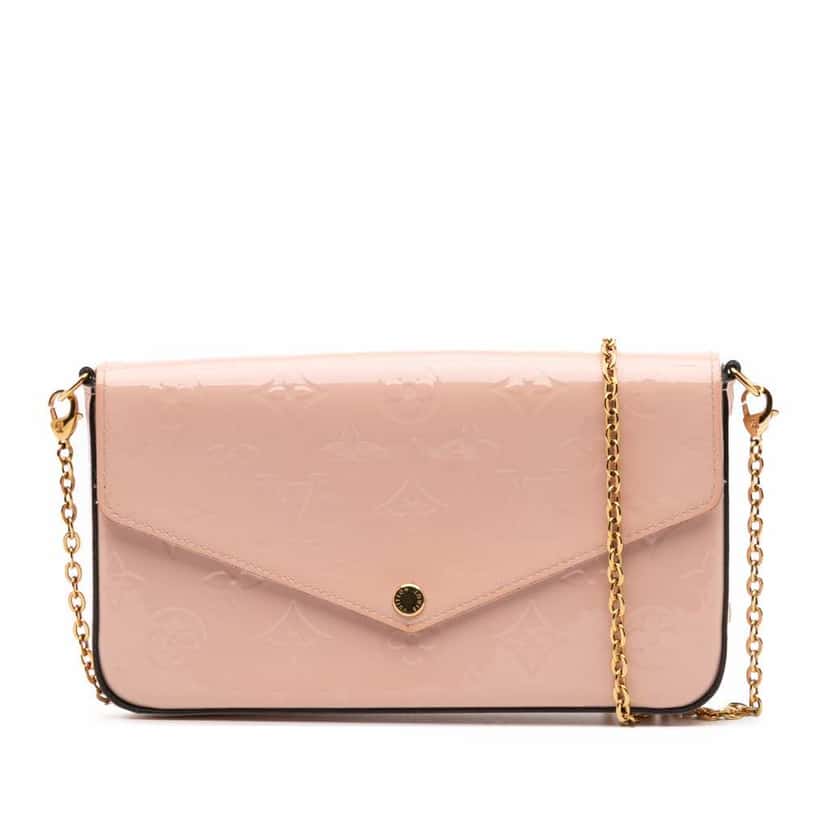 Louis Vuitton Monogram Vernis Pochette Felicie Pink Leather Good condition - Front View