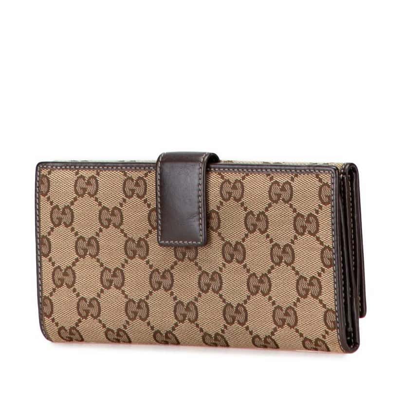 Gucci GG Canvas Guccioli Brando Chihuahua Continental Wallet Brown Canvas Good condition - Back View