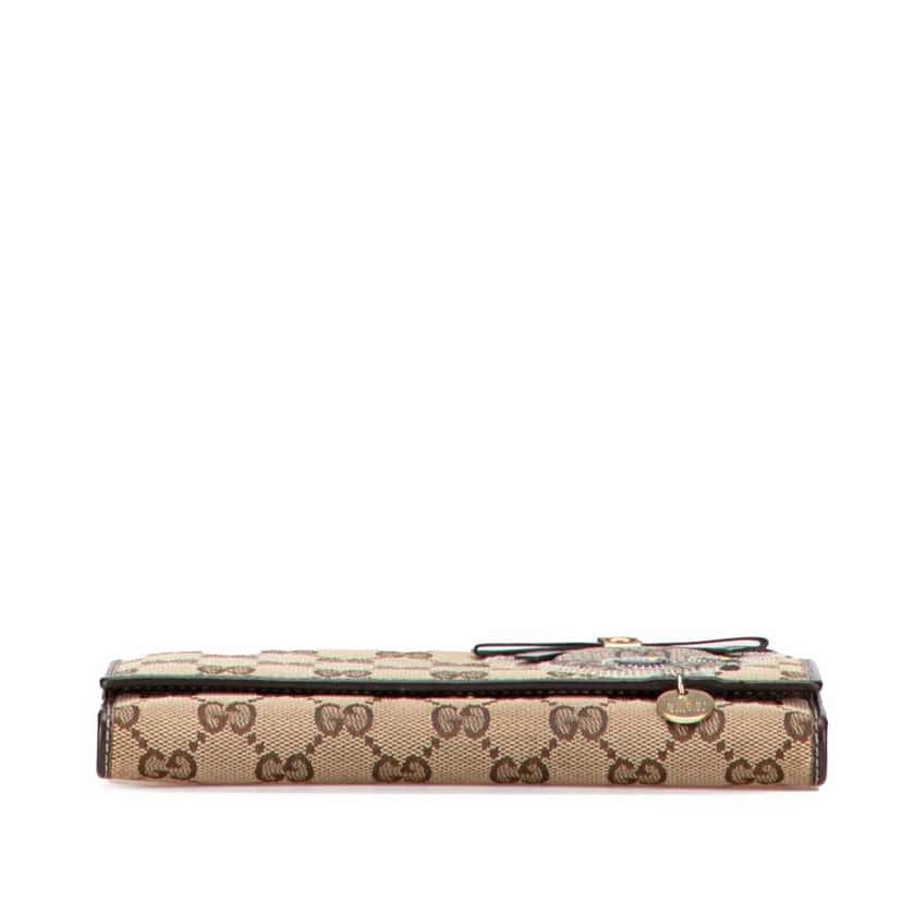 Gucci GG Canvas Guccioli Brando Chihuahua Continental Wallet Brown Canvas Good condition - Inside View