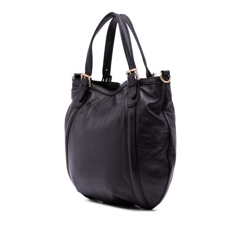 Gucci Medium Leather Britt Satchel Black Leather Good condition - Back View