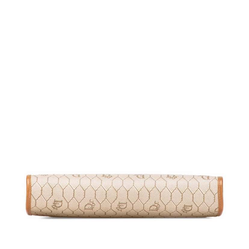 Dior Honeycomb Coated Canvas Clutch Brown Canvas Good condition - Inside View