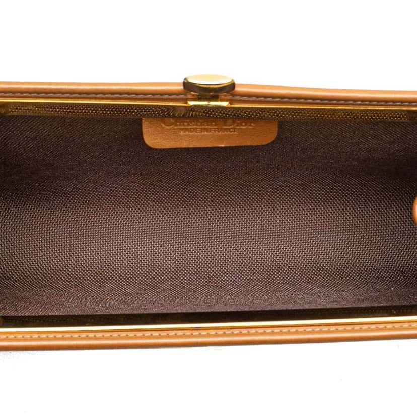 Dior Honeycomb Coated Canvas Clutch Brown Canvas Good condition - Model View