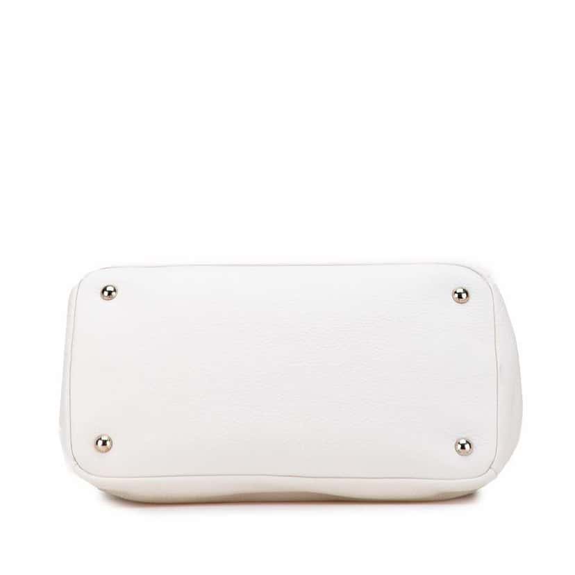 Prada Vitello Daino Open Convertible Tote White Leather Good condition - Inside View