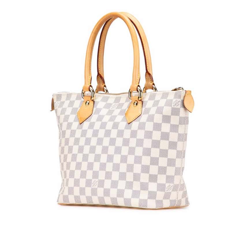 Louis Vuitton Damier Azur Saleya PM White Canvas Good condition - Back View