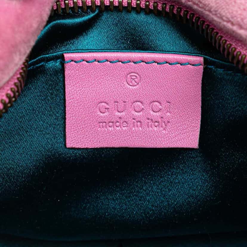 Gucci Mini GG Marmont Crystal Embellished Matelasse Velvet Crossbody Pink Velvet Good condition - Box View