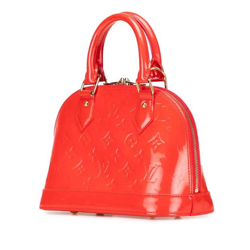 Louis Vuitton Monogram Vernis Alma BB Orange Leather Good condition - Back View